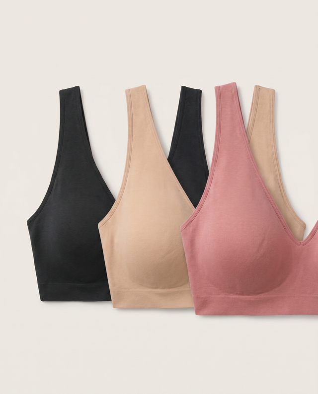 YOMA – Nahtloser Big Breast Komfort-BH · 3er Set