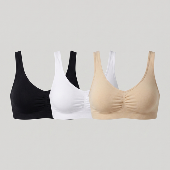 YOMA Balance BH 3er Set – drei BHs nebeneinander