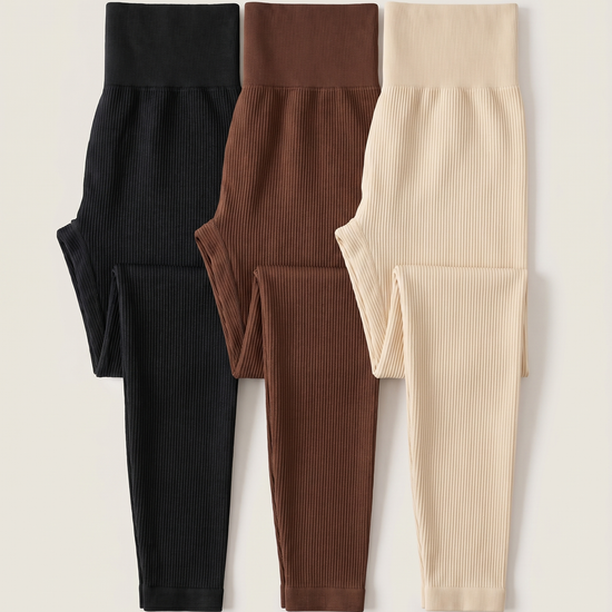 YOMA Elegance Leggings 3er Set – drei Leggings nebeneinander