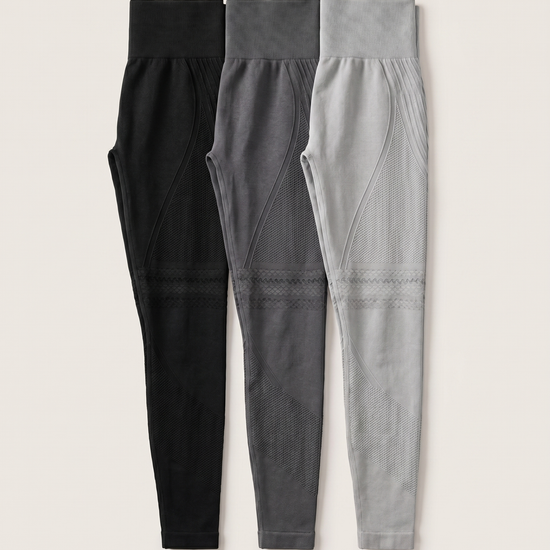 YOMA Sculpt & Smooth Leggings 3er Set – drei Leggings nebeneinander