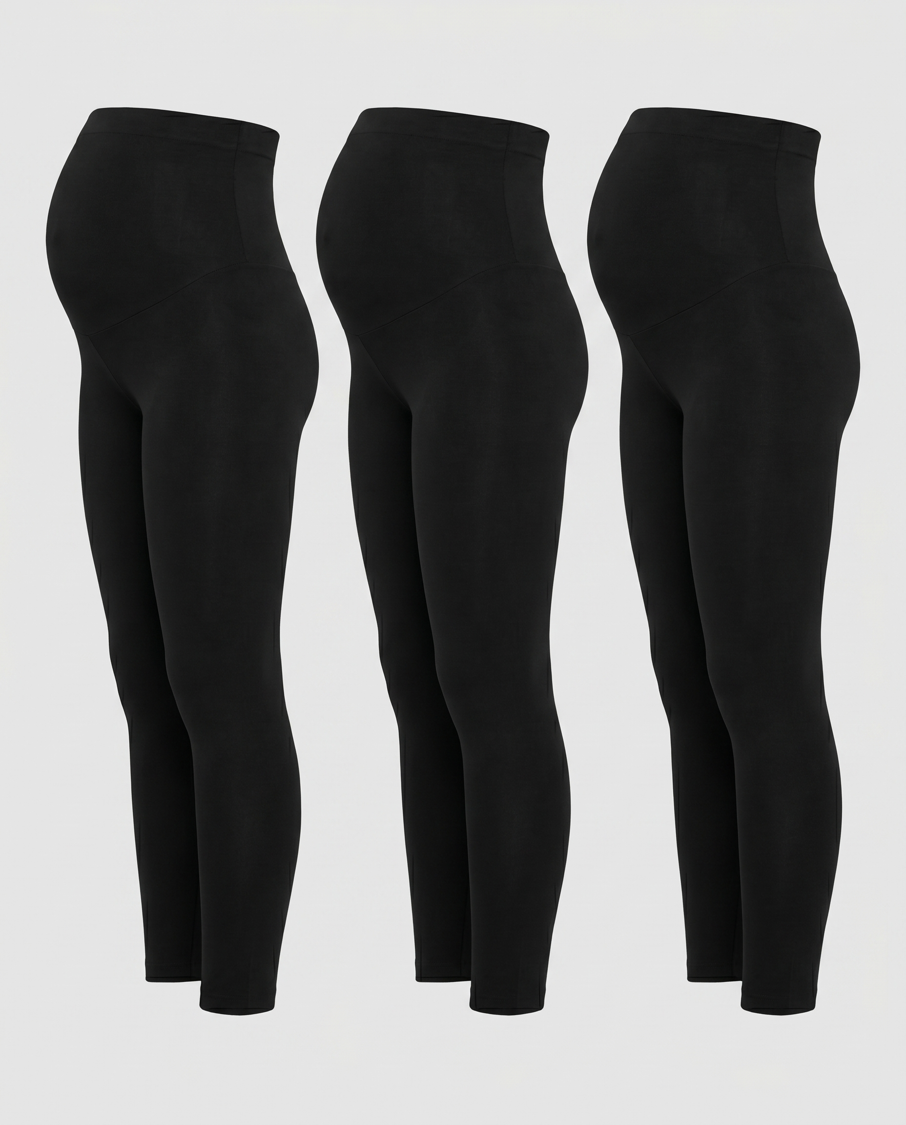 YOMA Schwangerschaftsleggings 3er Set – drei Leggings nebeneinander